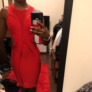 Beautiful bold red dress.